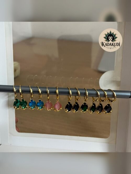 Colour Drop Huggie Earrings by Kadakudi