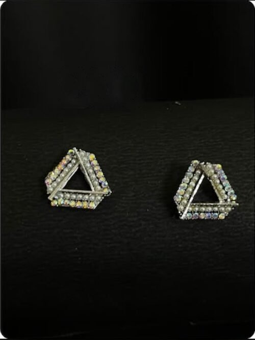 Crystal Triangle Stud Earrings by Kadakudi