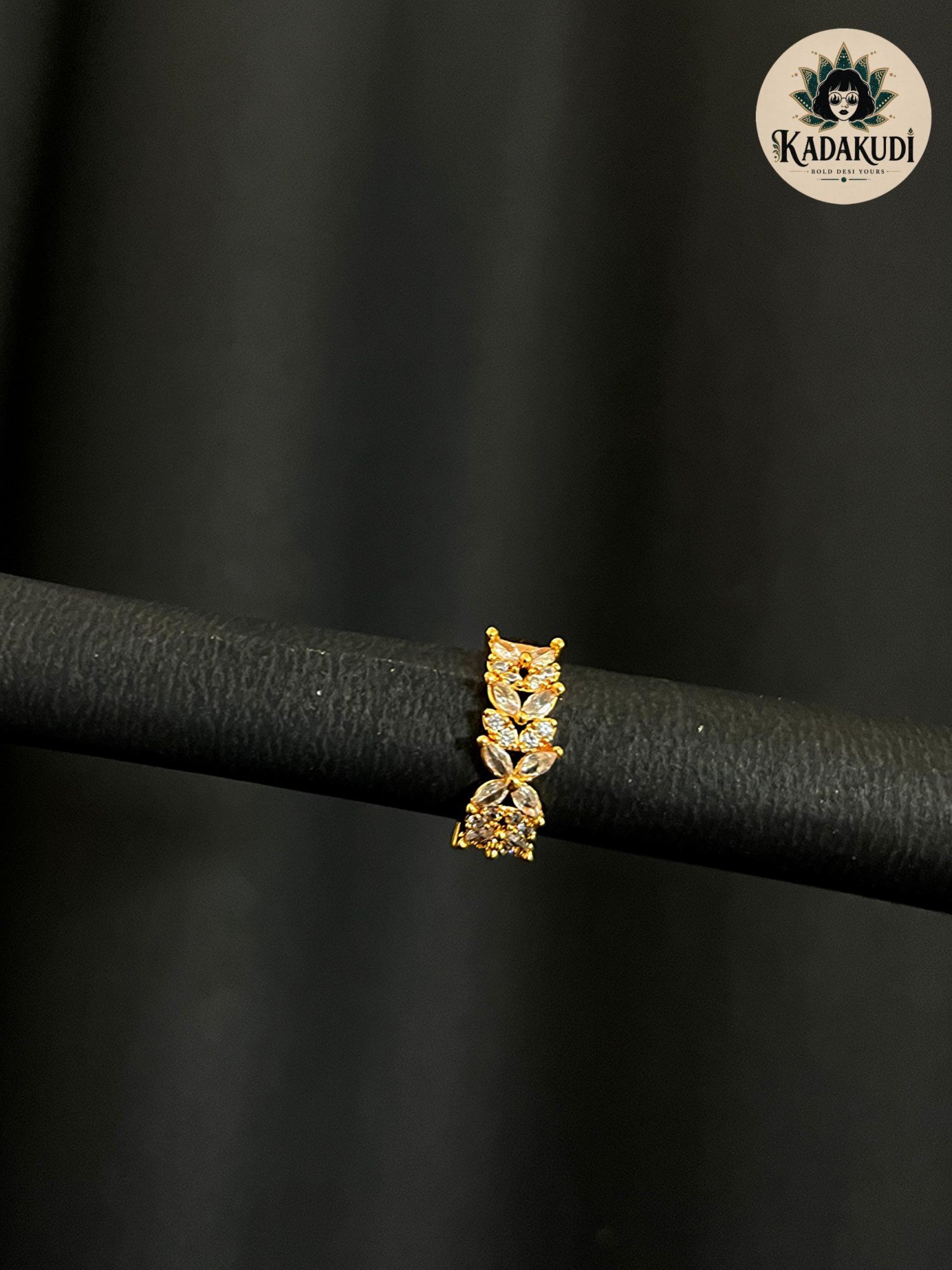 Gold Floral Marquise Ring by Kadakudi