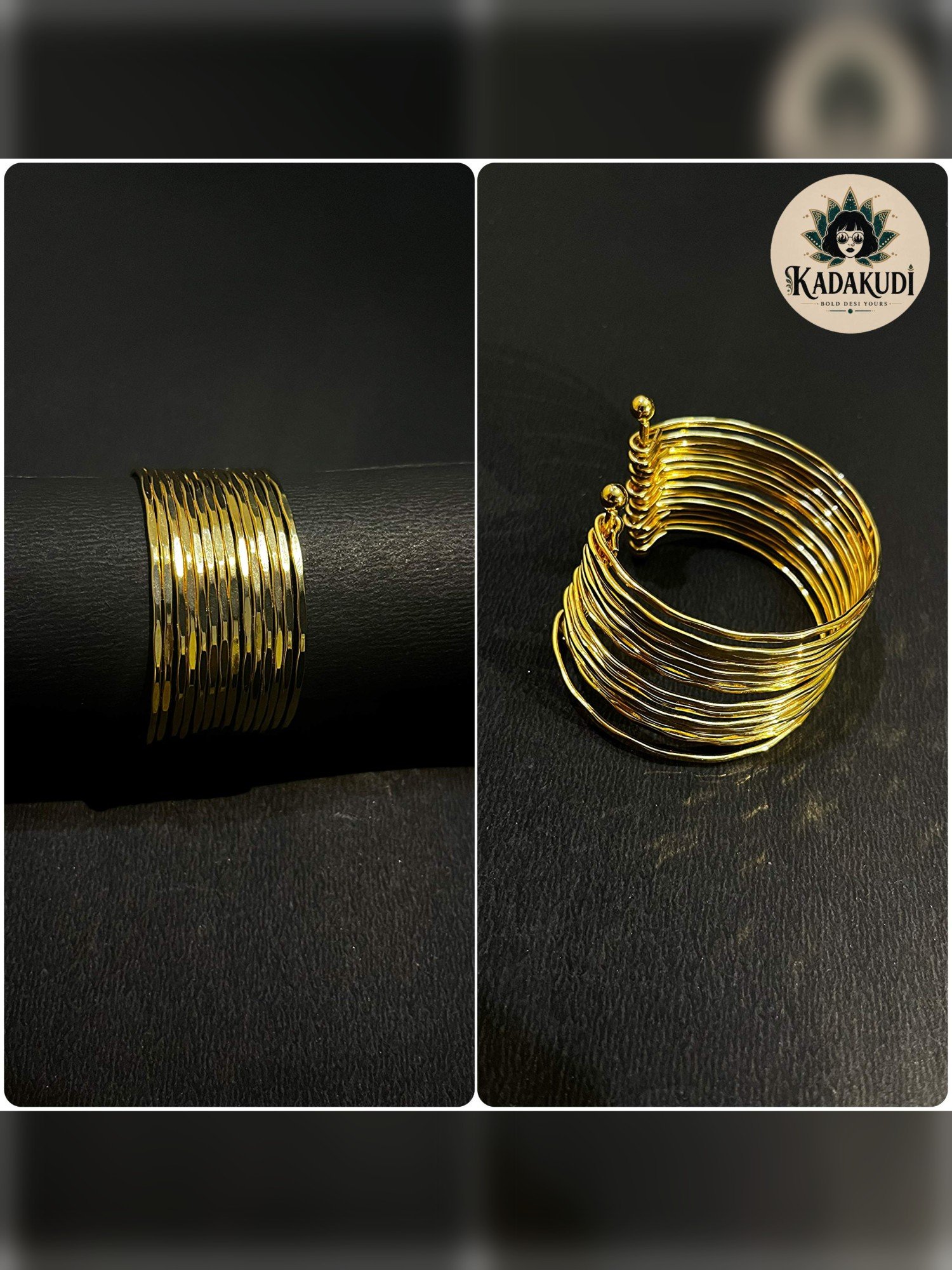 Gold Multi-Strand Coil Bangle by Kadakudi