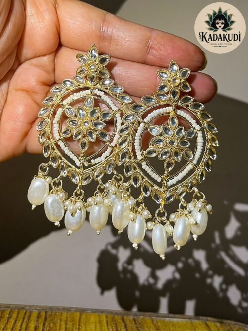 Kundan Pearl Long Earrings Kundan Pearl Long Earrings by Kadakudi