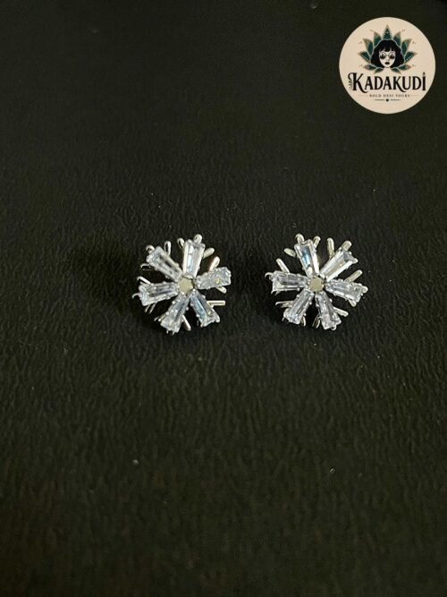 Silver Baguette Pinwheel Stud Earrings Silver Baguette Pinwheel Stud Earrings by Kadakudi