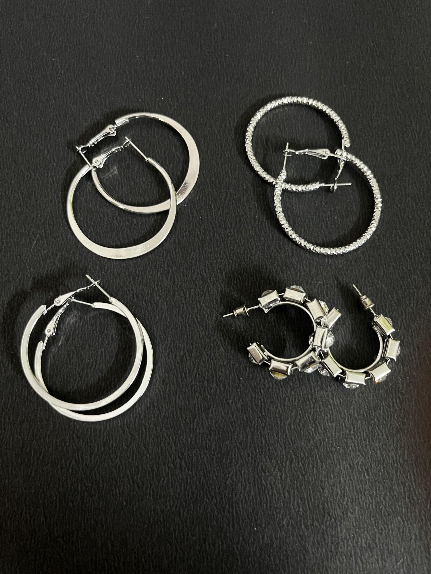 Silver Mirror Half-Hoop Earrings by Kadakudi