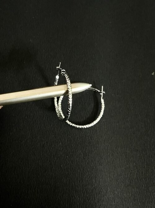 Silver Sparkle Hoop Earrings Silver Sparkle Hoop Earrings by Kadakudi